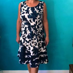 Cream and Blue Dress